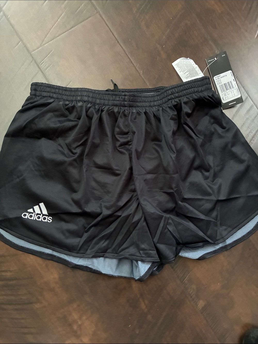 adidas Black Men’s Dual-Layer Energy Running Shorts with Gray Lining